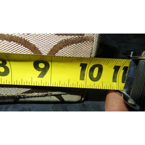 Coach 2007 Cursive Creed Signature Shimmer Stripe Canvas & Leather Demi Baguette - Picture 11 of 12